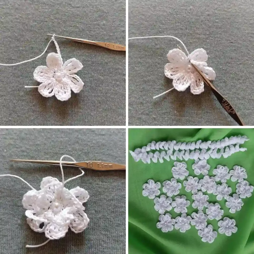 Zdjęcia przedstawiające etapy pracy- jak zrobić wianek komunijny