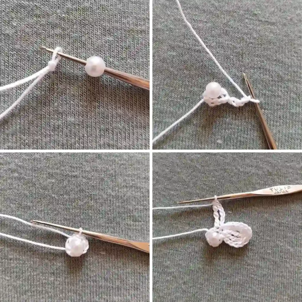 Zdjęcia przedstawiające etapy pracy- jak zrobić wianek komunijny