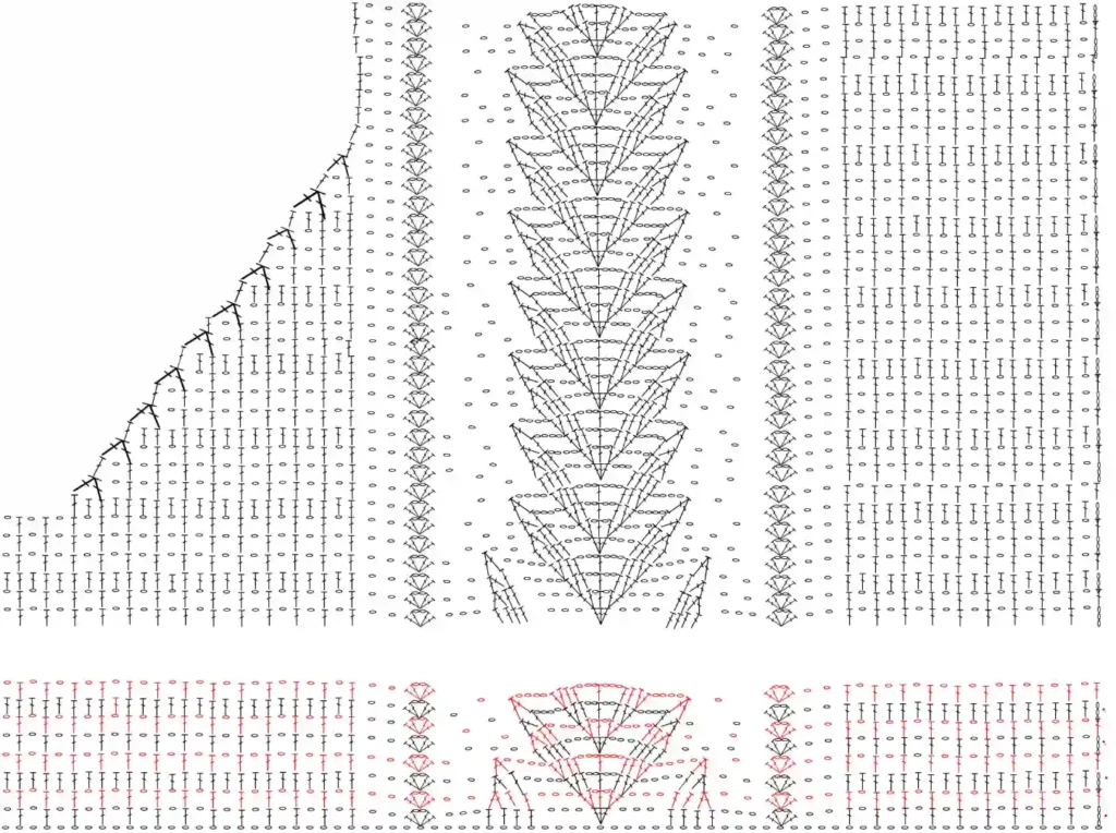 Bluzka na szydełku- schemat graficzny 