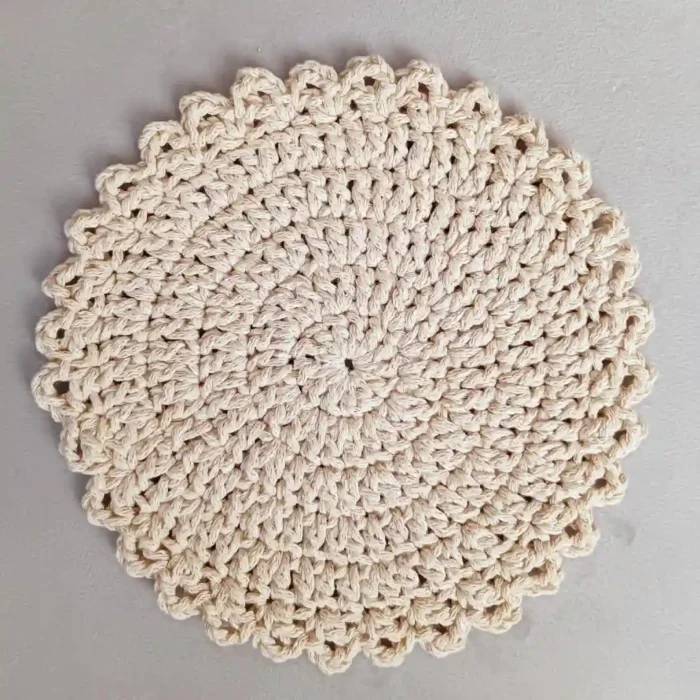 Podkładka ze sznurka bawełnianego_16 Kurs szydełkowania podkładki ze sznurka dla początkujących