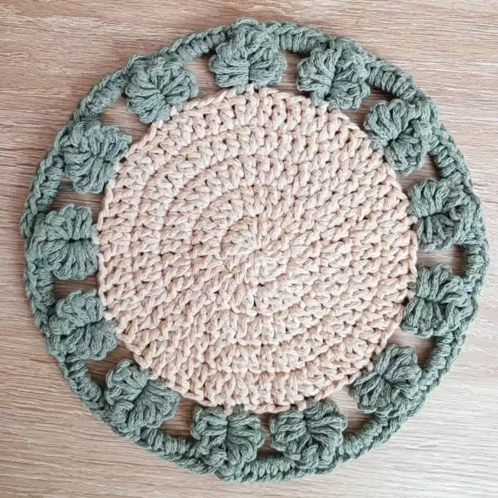 Podkładka ze sznurka bawełnianego_4 Kurs szydełkowania podkładki ze sznurka dla początkujących