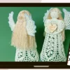 Kurs szydełkowania anioła 3D – dwa aniołki na szydełku z włosami i skrzydłami, lekcje wideo, schematy graficzne i instrukcja krok po kroku widoczne na laptopie i telefonie